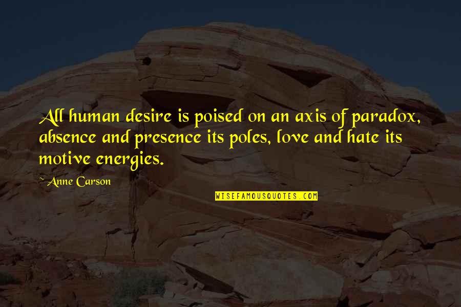 Phyrne's Quotes By Anne Carson: All human desire is poised on an axis