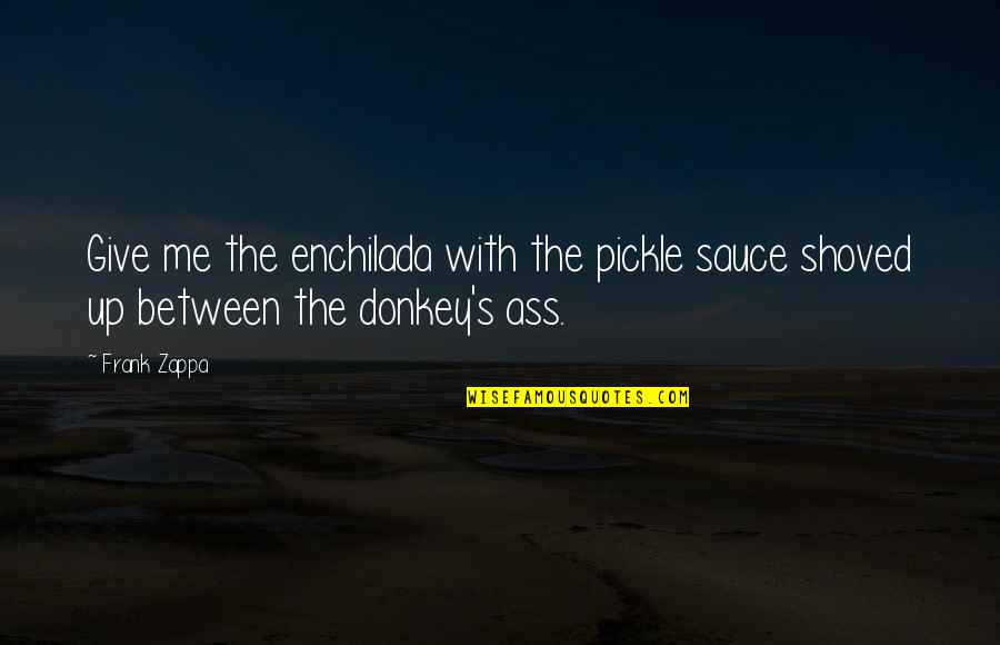 Pickle Quotes By Frank Zappa: Give me the enchilada with the pickle sauce