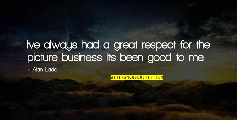 Picture For Quotes By Alan Ladd: I've always had a great respect for the