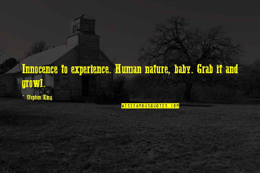 Pigmented Seborrheic Keratosis Quotes By Stephen King: Innocence to experience. Human nature, baby. Grab it