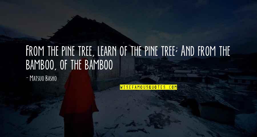 Pine Trees Quotes By Matsuo Basho: From the pine tree, learn of the pine