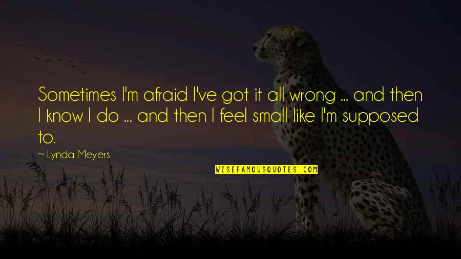 Pinzner Quotes By Lynda Meyers: Sometimes I'm afraid I've got it all wrong