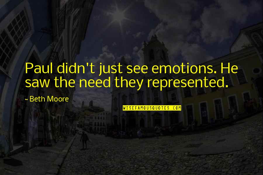 Pipa Pigeon Quotes By Beth Moore: Paul didn't just see emotions. He saw the