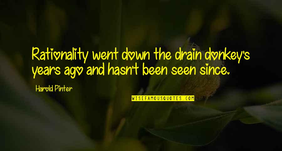 Pitbulls Quotes By Harold Pinter: Rationality went down the drain donkey's years ago