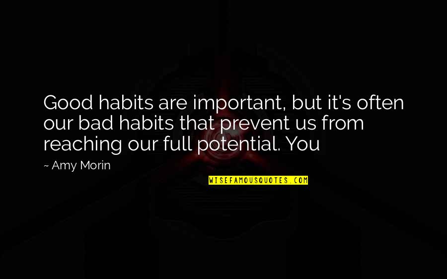 Placable Quotes By Amy Morin: Good habits are important, but it's often our