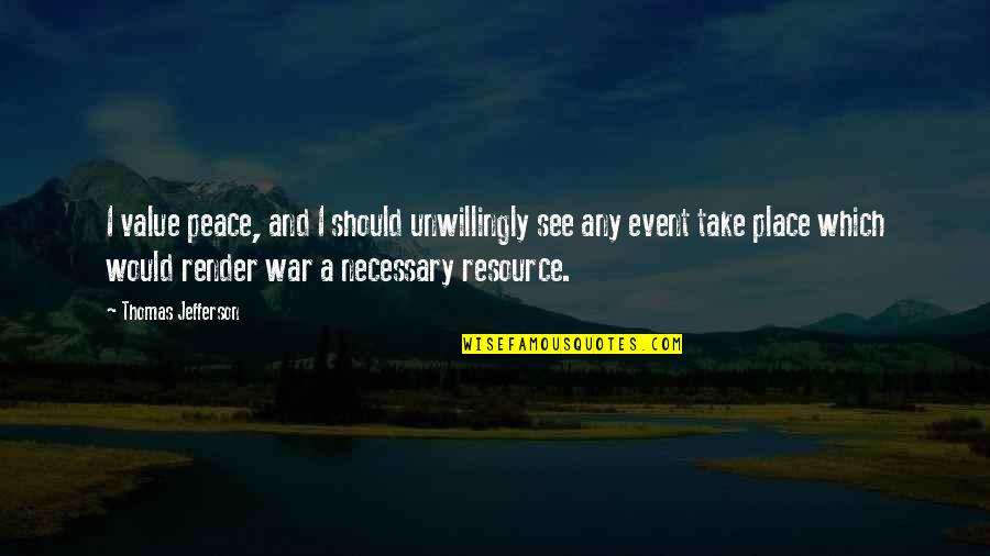 Place Peace Quotes By Thomas Jefferson: I value peace, and I should unwillingly see