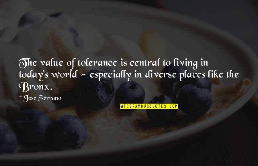 Plagiarizer Quotes By Jose Serrano: The value of tolerance is central to living