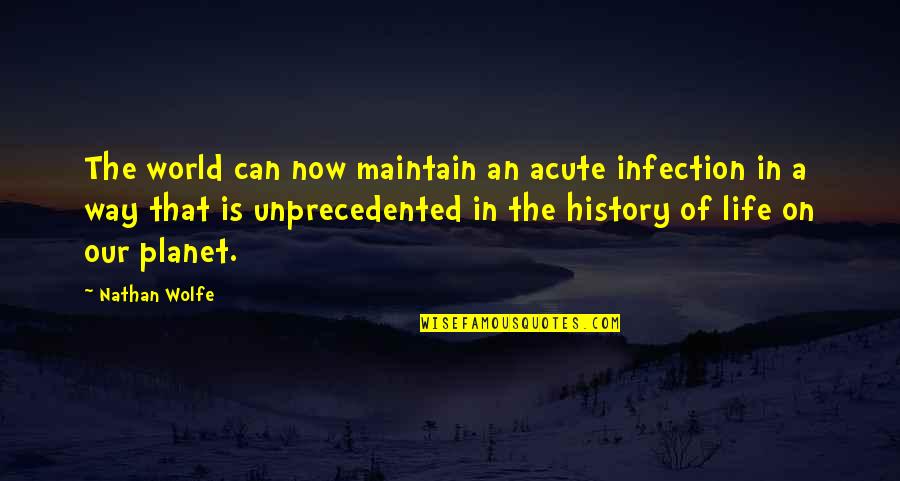 Planet Is Quotes By Nathan Wolfe: The world can now maintain an acute infection