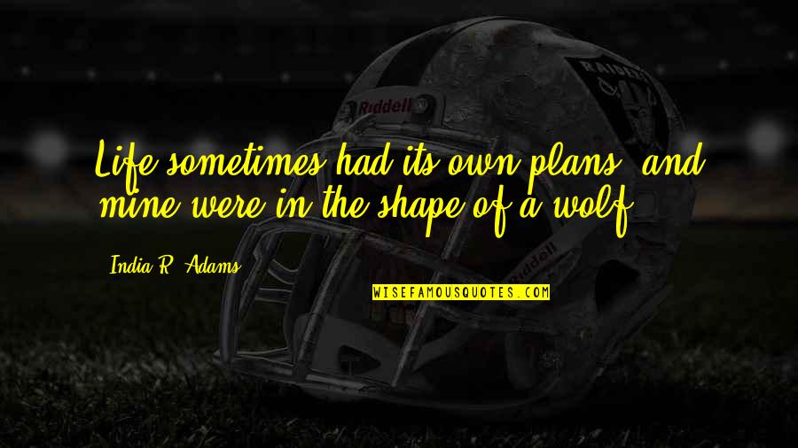 Plans In Life Quotes By India R. Adams: Life sometimes had its own plans, and mine