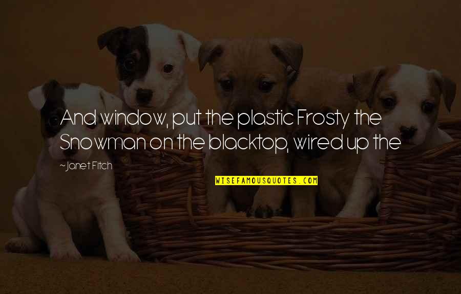 Plastic Quotes By Janet Fitch: And window, put the plastic Frosty the Snowman