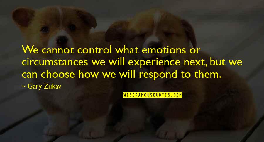 Plastino Quotes By Gary Zukav: We cannot control what emotions or circumstances we