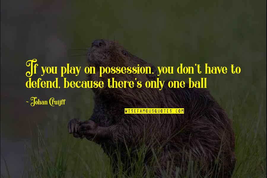 Play With Your Balls Quotes By Johan Cruijff: If you play on possession, you don't have