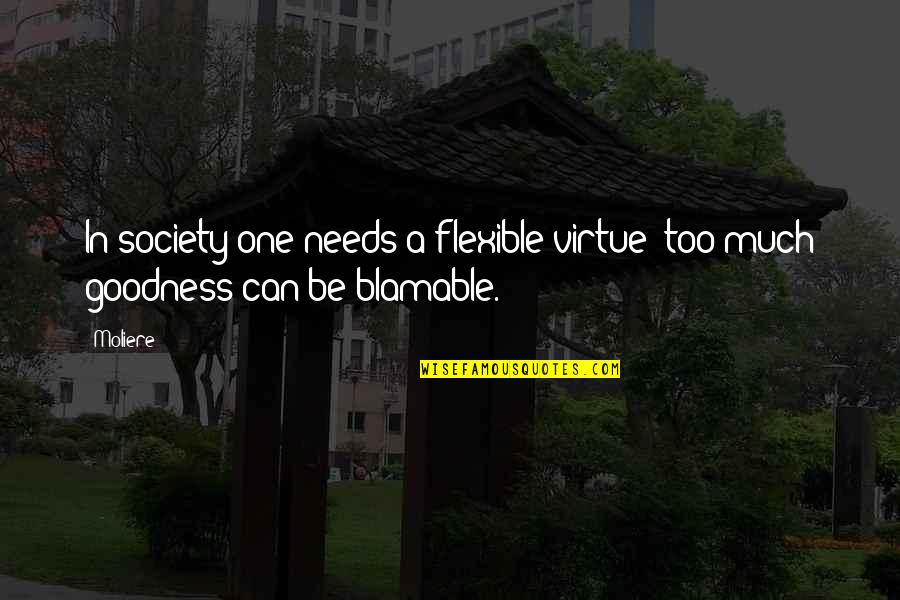 Plenzdorf Quotes By Moliere: In society one needs a flexible virtue; too