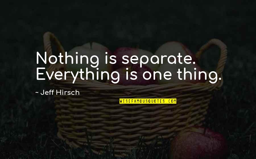 Plimmer Real Estate Quotes By Jeff Hirsch: Nothing is separate. Everything is one thing.