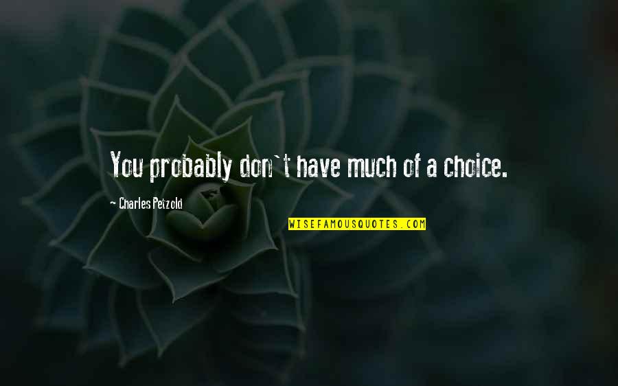 Pobuna Masa Quotes By Charles Petzold: You probably don't have much of a choice.