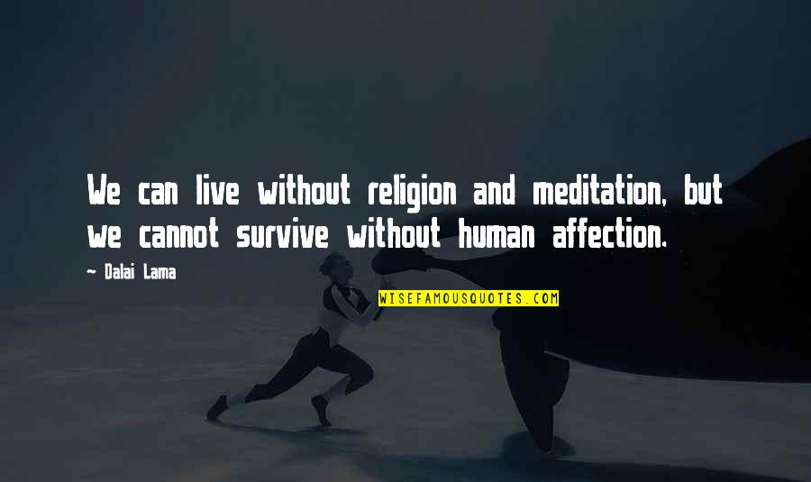 Poetschke Ambiente Quotes By Dalai Lama: We can live without religion and meditation, but