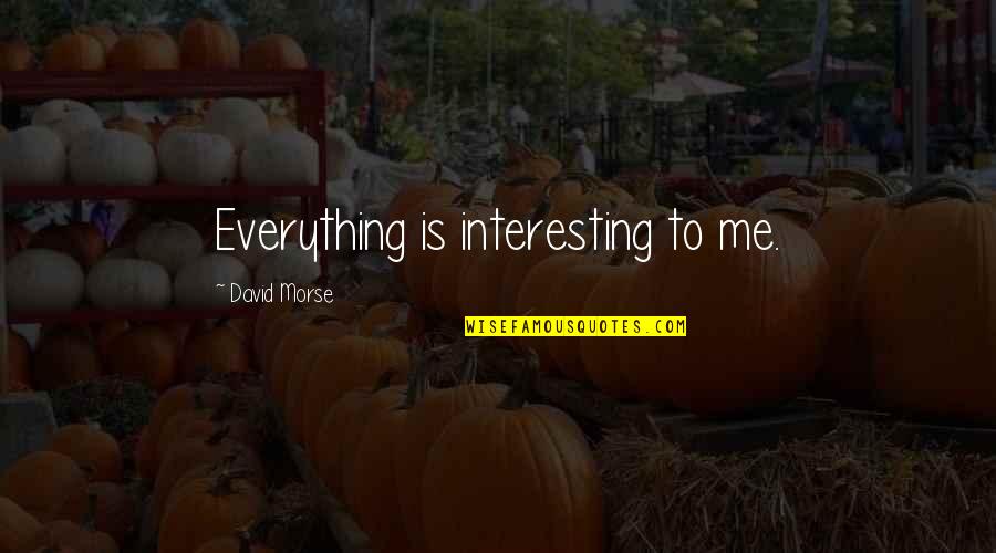 Poigravanje Musica Quotes By David Morse: Everything is interesting to me.