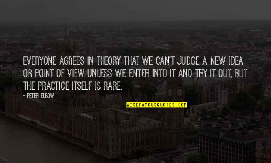 Point Of Views Quotes By Peter Elbow: Everyone agrees in theory that we can't judge