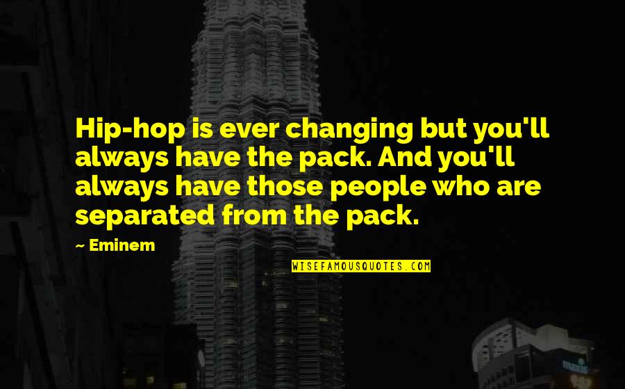 Pokladny Quotes By Eminem: Hip-hop is ever changing but you'll always have