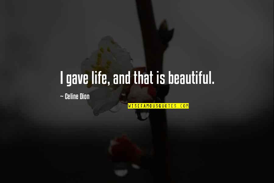 Ponsel Lipat Quotes By Celine Dion: I gave life, and that is beautiful.