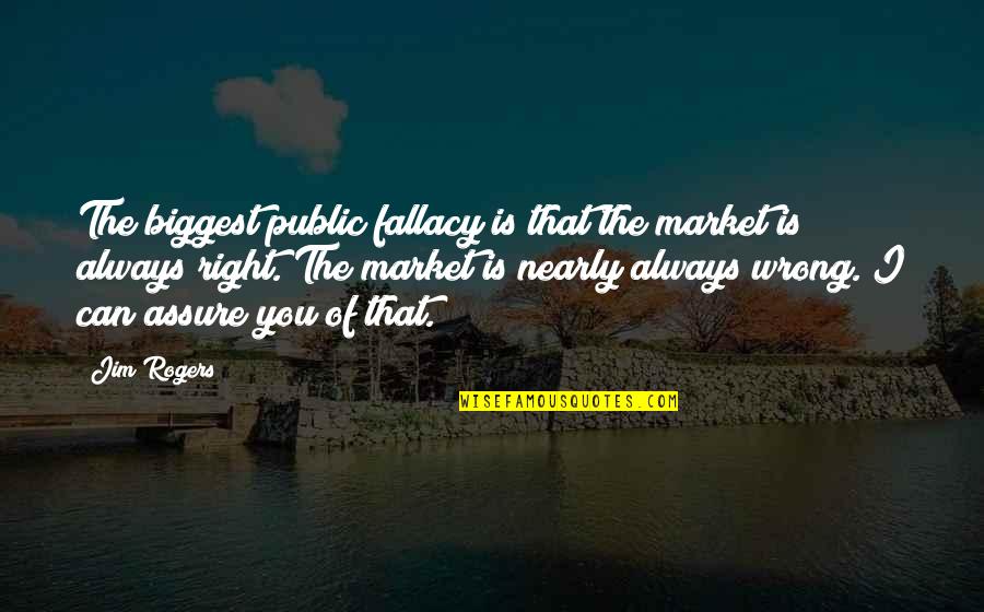 Poopage Love Quotes By Jim Rogers: The biggest public fallacy is that the market