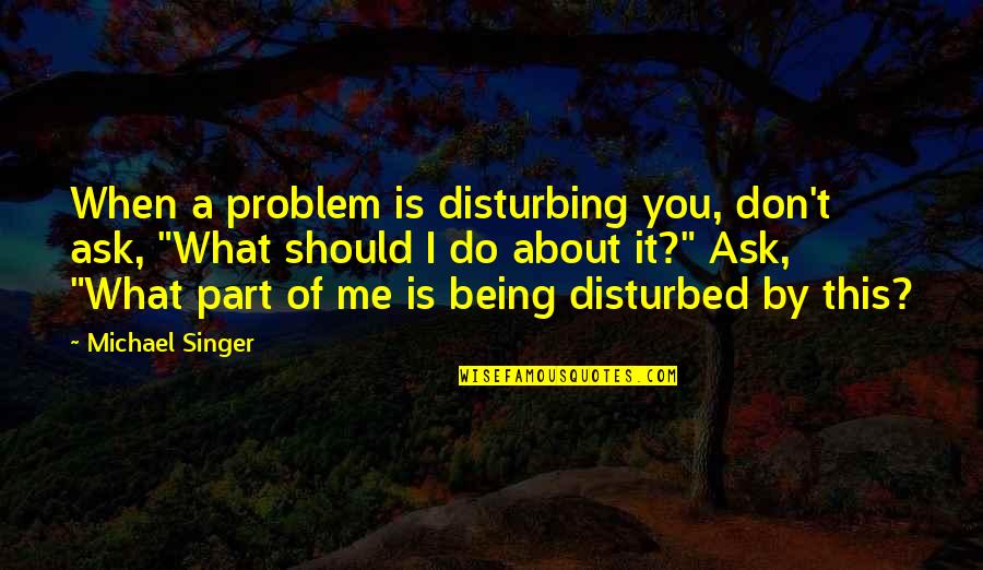 Portillo Quotes By Michael Singer: When a problem is disturbing you, don't ask,