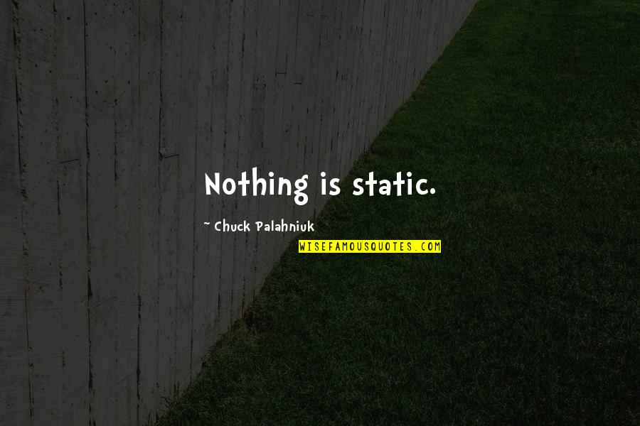 Posacenere In Inglese Quotes By Chuck Palahniuk: Nothing is static.