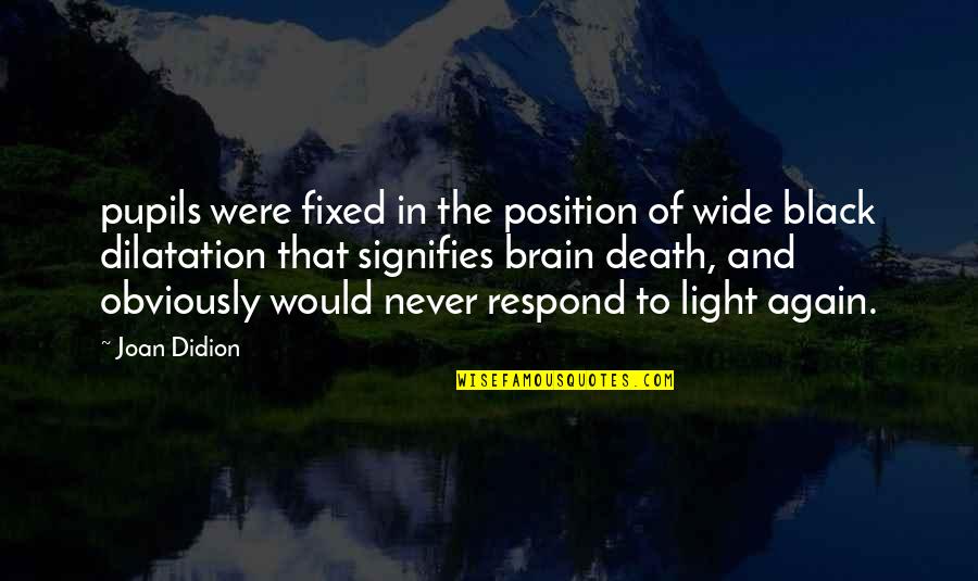 Position Of Quotes By Joan Didion: pupils were fixed in the position of wide