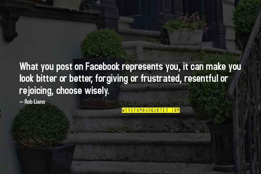 Posting Quotes On Facebook Quotes By Rob Liano: What you post on Facebook represents you, it