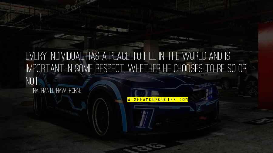 Postpone Things Quotes By Nathaniel Hawthorne: Every individual has a place to fill in