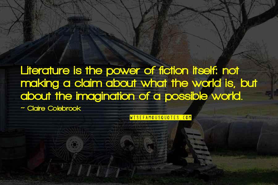 Power Of Imagination Quotes By Claire Colebrook: Literature is the power of fiction itself: not