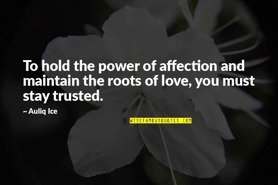 Power Quotes Quotes By Auliq Ice: To hold the power of affection and maintain