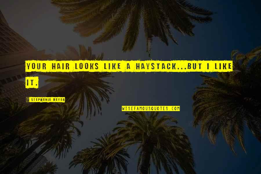 Praise Is What I Do Shekinah Quotes By Stephenie Meyer: Your hair looks like a haystack...but I like