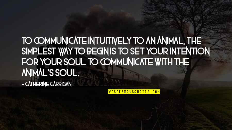 Presbat Quotes By Catherine Carrigan: To communicate intuitively to an animal, the simplest