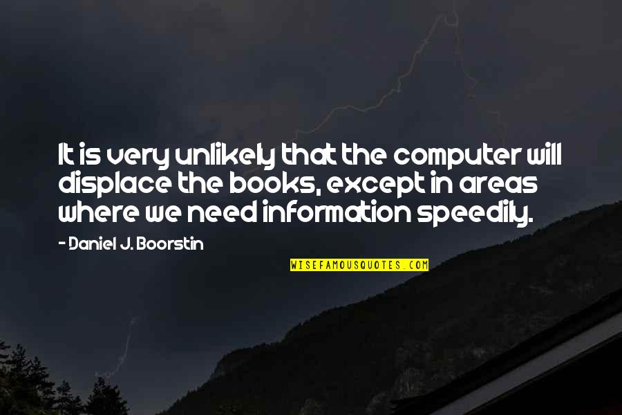 President Campaign Quotes By Daniel J. Boorstin: It is very unlikely that the computer will