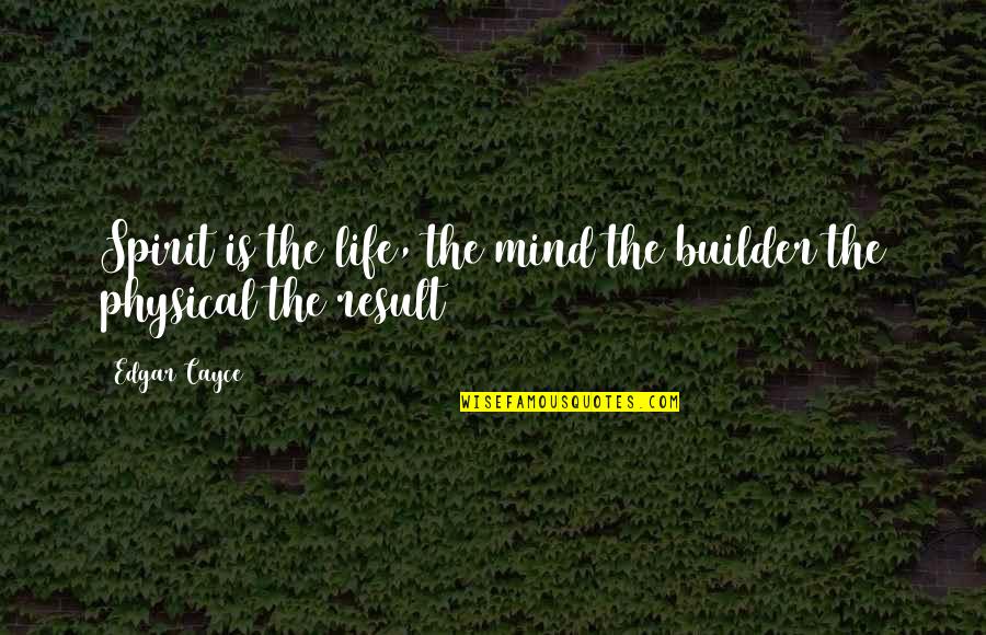 Prevalently Quotes By Edgar Cayce: Spirit is the life, the mind the builder