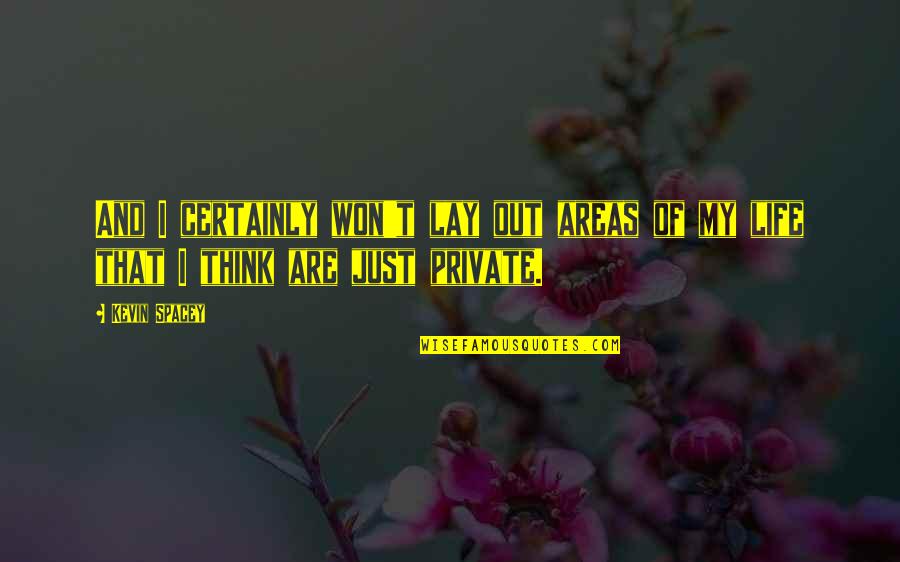 Private Life Quotes By Kevin Spacey: And I certainly won't lay out areas of