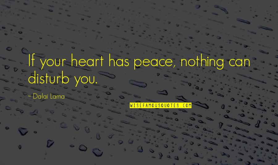 Process Matters Quotes By Dalai Lama: If your heart has peace, nothing can disturb