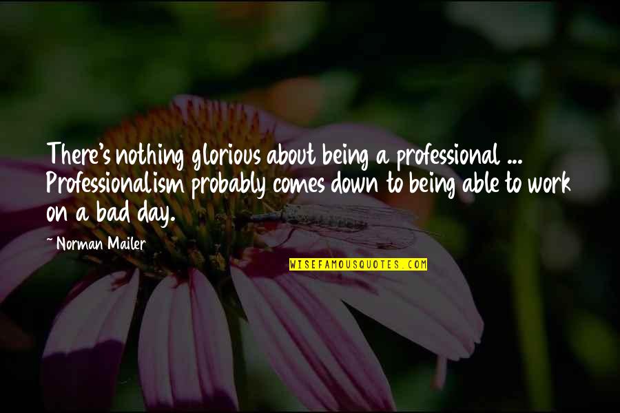 Professional Work Quotes By Norman Mailer: There's nothing glorious about being a professional ...