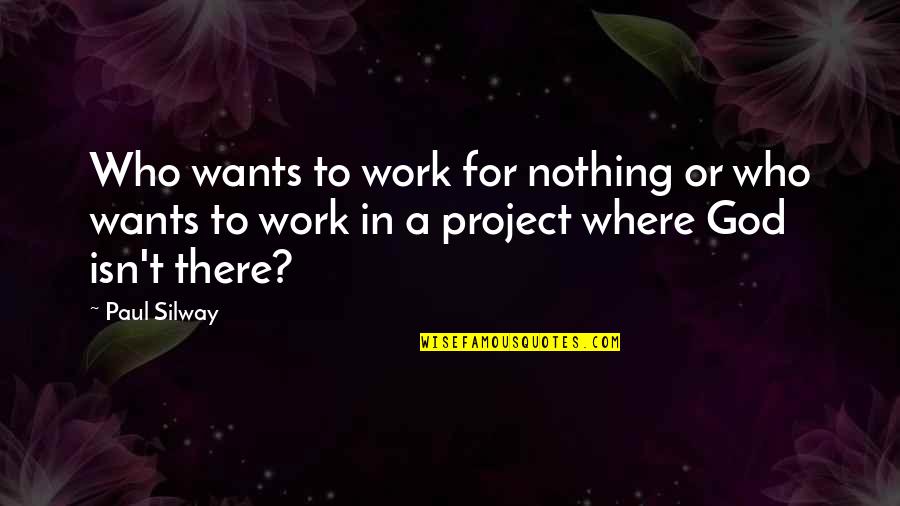 Project Work Quotes By Paul Silway: Who wants to work for nothing or who