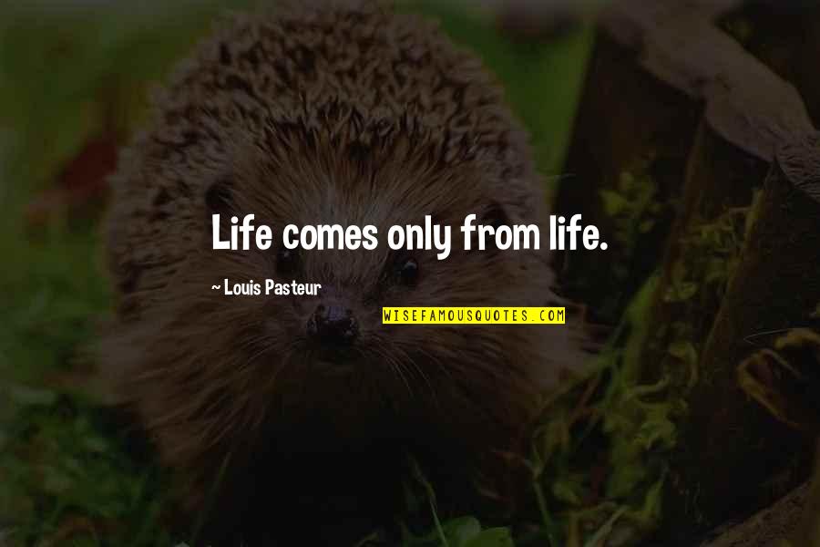 Promethean Support Quotes By Louis Pasteur: Life comes only from life.