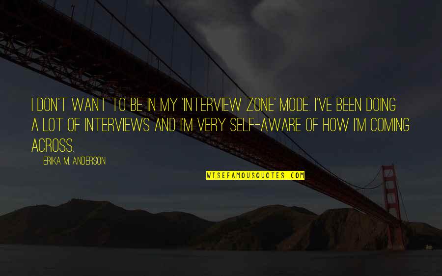 Prosite Construction Quotes By Erika M. Anderson: I don't want to be in my 'interview