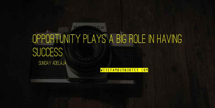 Prosperity Life Quotes By Sunday Adelaja: Opportunity plays a big role in having success