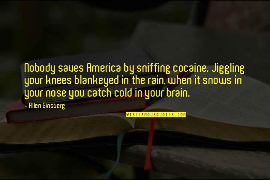 Protective Cocoon Quotes By Allen Ginsberg: Nobody saves America by sniffing cocaine. Jiggling your