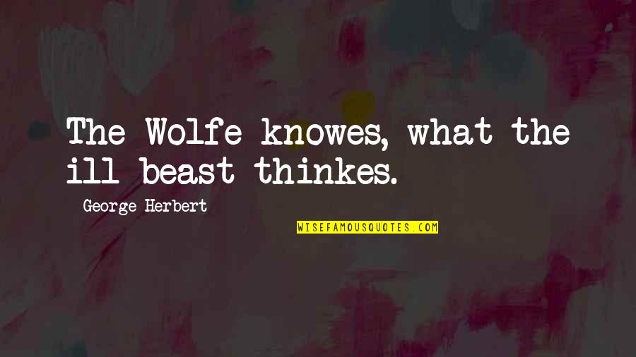 Proudest Sister Quotes By George Herbert: The Wolfe knowes, what the ill beast thinkes.