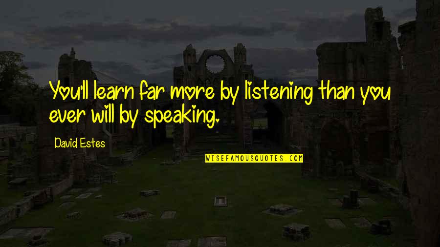 Provably Quotes By David Estes: You'll learn far more by listening than you