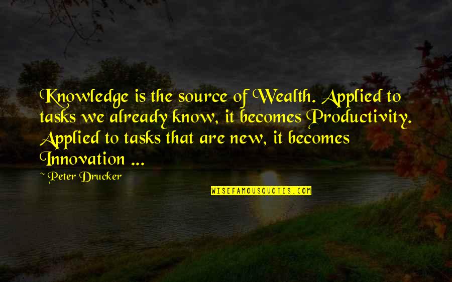 Provisory Quotes By Peter Drucker: Knowledge is the source of Wealth. Applied to