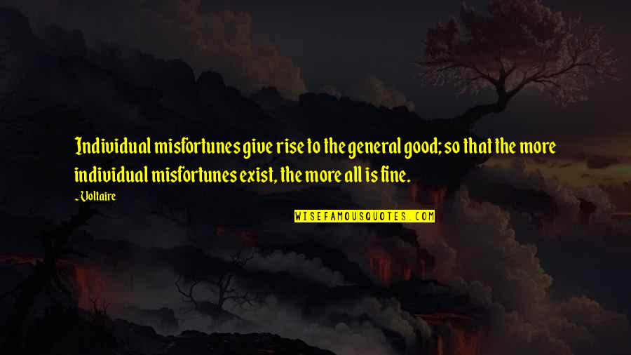 Provocare In Engleza Quotes By Voltaire: Individual misfortunes give rise to the general good;