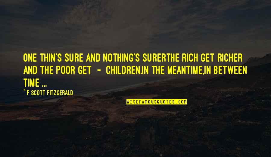 Proximal And Distal Quotes By F Scott Fitzgerald: One thin's sure and nothing's surerThe rich get