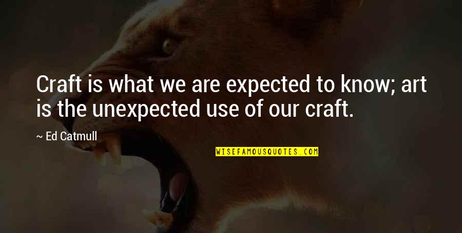 Public Worship Bible Quotes By Ed Catmull: Craft is what we are expected to know;